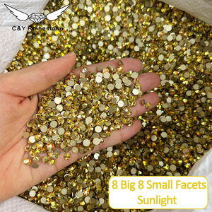 CY Non Hot Fix 16 Facets Luxury Crystal Piedras De <strong>Cristal</strong> Strass Rhinestone Transparent Glass Rhinestones
