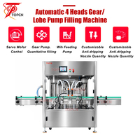 Machine de remplissage automatique de bouteilles de lotion cosmétique, pâte, onguent, shampoing avec pompe à engrenages servo à 4 buses