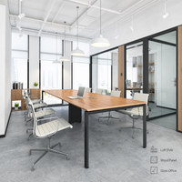 Table de conférence moderne avec plateau en bois pour salle de réunion de bureau
