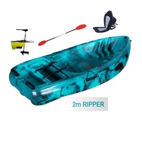 Kayak de Pêche Monoplace à Coque en PE de 2 M avec Pagaie, pour Loisirs Aquatiques et Rivières, Matériau LLDPE