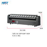 Luz Móvil HAT 12x15w RBGW 4en1, Luz Móvil de Doble Cara para DJ y Discoteca