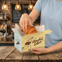 Emballage alimentaire personnalisé ODM, boîte à gâteaux, biscuits, emballage alimentaire de qualité supérieure, boîte à emporter de luxe, boîte en papier biodégradable, conteneur pour la restauration rapide