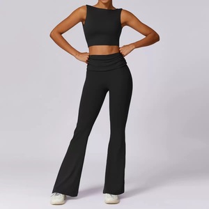 Completo Sportivo da <span class=keywords><strong>Donna</strong></span> 2 Pezzi Solido Primaverile, Traspirante e ad Asciugatura Rapida, per Yoga, Corsa e Fitness, con Design a Schiena Scoperta e Vestibilità <span class=keywords><strong>Aderente</strong></span> - Product Image 6