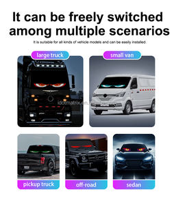 Écran LED pour pare-brise de voiture 20*64, 5V/2A, remplacement, RGB, bricolage, voyant lumineux, œil du diable, application, télécommande, yeux animés, camions - Product Image 4