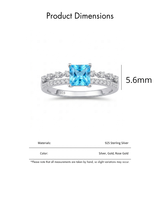 Classique carré saphir Zircon 925 anneaux de mariage en argent Sterling pour plaqué rhodium bijoux fins pour femme mariage personnalisé
