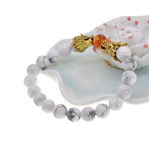 Bracelet tête de Dragon en pierre naturelle pour hommes, 8mm, perle <span class=keywords><strong>bouddha</strong></span>, brin Yoga, bonne porte-bonheur, bijoux cadeau, <span class=keywords><strong>argent</strong></span> or - Product Image 4