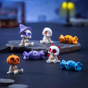 Figurines miniatures en résine peintes à la main pour Halloween : fantômes, citrouilles, squelettes, décorations de bonbons – Vente en gros, ornements pour la maison, remplisseurs pour fêtes et loisirs créatifs - Product Image 3