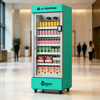 Máquina Expendedora Inteligente con IA de 570L, Monitoreo Remoto, Integración con la Nube, Lector de Tarjetas, Refrigerador con Frente Abierto para Snacks
