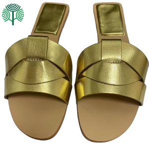 Mules plates sexy pour femmes, pantoufles en cuir PU, mocassins décontractés d'extérieur, sabots colorés imperméables – Direct Usine - Product Image 1