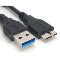 Cable de datos USB3.0 Micro-B con cabezal de conversión USB3.0 A macho a Micro-B macho, ultra corto, para disco duro móvil.