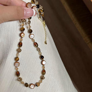 Collar de Clavícula con Cuentas para Mujer, Popular, Otoño Invierno, Estilo Ligero y Lujoso, Cadena para Suéter, Joyería Retro - Product Image 3