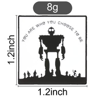 Badge en émail sur le thème des personnages de films vintage pour sac, chapeau, vêtement et ornement de style personnel
