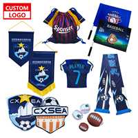 Vente en gros directe usine : Ensemble de cadeaux souvenirs personnalisés pour événements sportifs, comprenant écharpe de supporter, bannière, maillot, plaque, ballon et articles promotionnels