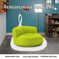 Fauteuil pouf japonais pliable confortable Hengwuman en tissu Oxford avec housse amovible sans rembourrage - Canapé promotionnel pour dortoir