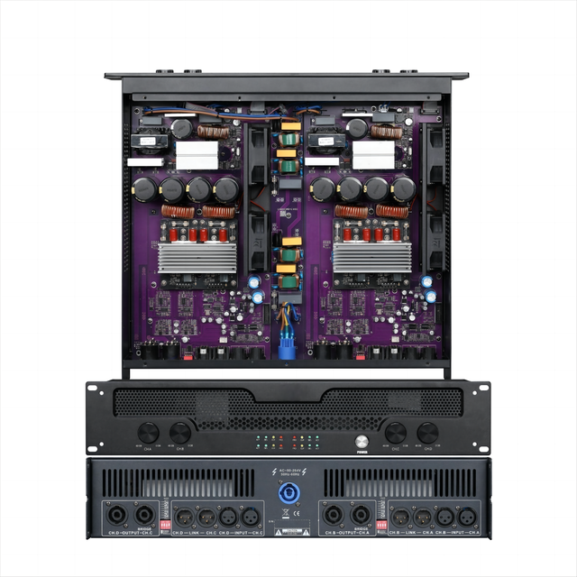 DM Professional 4 Channel Class d 2U Digital Audio Power Amplifier Sound Equipment for Outdoor Stage Performance KTV Conference