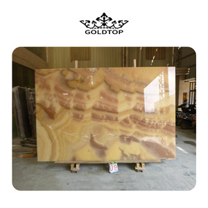 GOLDTOP Gạch Ốp Tường Đá Tự Nhiên Được Đánh Bóng Màu Be Mật Ong Trung Quốc OEM/ODM Đá Onyx Màu Vàng Cam Onyx - Product Image 3