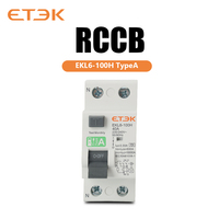 Dispositif de protection différentielle ETEK RCCB 2P 40A 10KA 30mA Type A, disjoncteur différentiel à courant résiduel 2 pôles Type A EKL6-100H RCD en stock