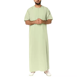 Khamis Spun United Arab Polyester Emirates Islamique Vêtements Hommes Kurta Pyjama Thobe Alshiaka Hommes Designs pour Couture Court Sle - Product Image 2