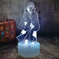אוזומאקי מאוורר של מזכרות חג המולד מתנה לילד אנימה דמות Akatsuki Uchiha Itachi מנורת פצפוצי בסיס 3D חזותי LED הלילה אור