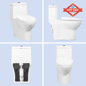 Inodoro de Una Pieza de Cerámica Blanca con Sifón Alargado de 300 mm, Diseño Nuevo 2026, Venta Caliente, Artículos Sanitarios para Baño FLL-608 - Product Image 3