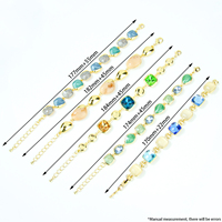 Bracelets en cristal coloré de luxe tendance européens en stock, pierres naturelles chaudes, bijoux italiens pour femmes pour les fêtes