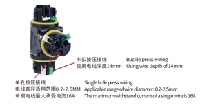 IP68 không thấm nước cáp điện kết nối 4 cách vít Uốn Tóc bồng 2/3 pin thiết bị đầu cuối Adapter cho LED ánh sáng - Product Image 6