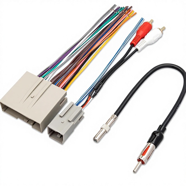 Car Radio Copper PVC OEM Length 110V Wiring Harness Antenna Adapter RCA Input Universal Customized for CD Player