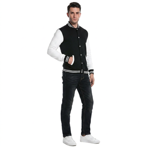 Chaquetas Varsity Personalizadas de Alta Calidad para Hombre 2026, Cuello Alto, Logotipo Frontal Impreso y Bordado, 100% Algodón para Invierno - Product Image 1