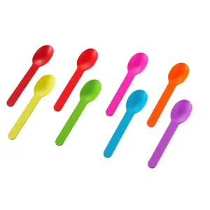 Suyang Factory Price Plastic Spoons Disposable Bar Cafe Party Plastic Utensils Yogurt Scoop