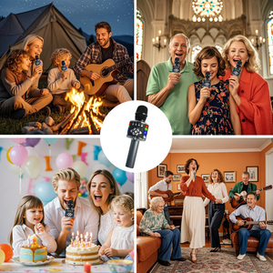 Multifunctional <b>Wireless</b> BT Handheld Microphone Come With Audio Mobile Kids Singing Microphone - Product Image 4