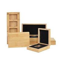 Boîte à monnaie unique en bambou fait main de luxe, emballage en bois rectangulaire pour la vente en gros