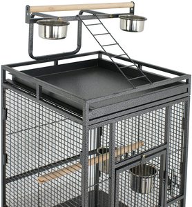 YOELLEN _ _ _ _ _ _ _ _ _ _ _ _ _ _ _ _ _ _ _ _ inç siyah Chinchilla Finch paslanmaz çelik metal demir papağan kanarya muhabbet kuşu pet büyük kuş kafesi - Product Image 6