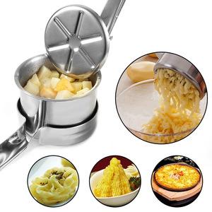 3 intercambiables discos patatas frutas <span class=keywords><strong>y</strong></span> verduras Manual Masher de acero inoxidable Potato Ricer - Product Image 4