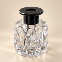 Flacon diffuseur de parfum cylindrique de luxe en verre transparent épais 50ml 100ml 150ml 200ml avec couvercle métallique, récipient vide pour la maison