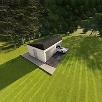 Conteneur de stockage mobile moderne en panneaux sandwich préfabriqués, étanche et facile à installer, avec porte à enroulement pour garage ou abri de voiture