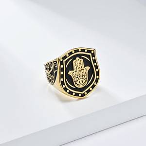 yunnique retro hip-hop Fatima Hand <b>titanium</b> steel <b>ring</b>, niche design, unique and exaggerated high-end jewelry. - Product Image 3