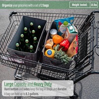 Ensemble de sacs d'épicerie réutilisables, grand sac fourre-tout utilitaire avec poignées et fond rigide, sac de courses pliable