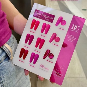 Lámpara UV para Uñas de 9 Colores Rojo Rosa, Pegamento para Uñas Ecológico 2024, Volumen de 15 ml para Uso Artístico - Product Image 1