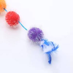 Interactive Plastic Pet Toy Toys Pets Felt Star Glitter <b>Ball</b> Feather Teasing Stick Self Playing Cat Teaser Movement Toy for Cats - Product Image 4