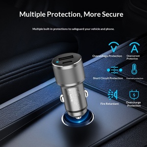 <span class=keywords><strong>Chargeur</strong></span> de voiture double USB-C 60W avec double charge rapide PD 30W + 30W, ports Type-C à brancher sur l'allume-cigare - Product Image 2