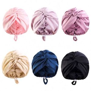High Quality Silky Satin <b>Twist</b> Turban Ladies Outdoor Adjustable Fashion Multifunction Hair Care Headwraps - Product Image 2