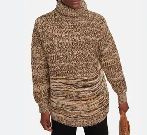 उच्च गुणवत्ता वाले कस्टम नरम स्वेटर पुलवर ऊन टर्टलनेक सर्दियों जम्पर बुनाई कपास महिलाओं के स्वेटर
