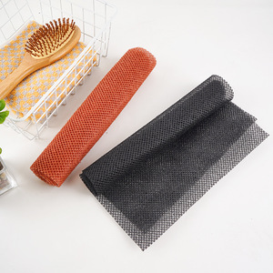 Red de baño de nailon exfoliante, rectangular, 30x80cm, para limpieza corporal en la ducha, negro, azul, morado - Product Image 3