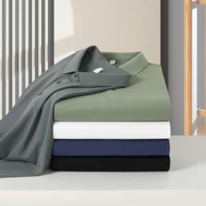 Camiseta de Golf de secado rápido para hombre con bordado de logotipo personalizado para polos, camisetas deportivas de punto, camiseta de uniforme de trabajo - Product Image 2