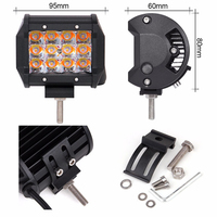 36W LED Auto Automotriz Tractores Luz Estroboscopico Led Work Light bar Bicolor Flash Faros Auxiliares Led Para Auto