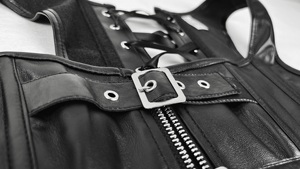 Women's Performance Dress Gothic <strong>Steam</strong> <strong>Punk</strong> Corset Steel Bone Zipper With Buckle Black Bustier - Product Image 5