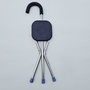 多機能折りたたみ杖椅子ステンレス鋼滑り止めクラッチスツール快適な歩行スティックシート高齢者用 - Product Image 4