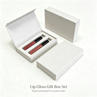 Caja de Regalo Magnética Blanca para Brillo Labial, Tamaño Personalizado, Empaque para Tubos de Brillo Labial para Marcas de Belleza