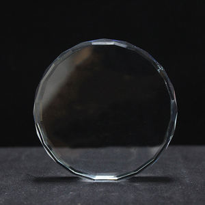 En gros Verre Tournesol Forme Ronde Plaque Pas Cher Gravable Blancs Cristal Sublimation Gravé <span class=keywords><strong>Presse</strong></span>-papiers pour les Récompenses - Product Image 4