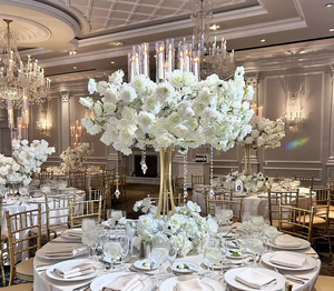 2025 mới tùy chỉnh màu Trắng Hồng Hoa Hồng Vòng Hoa Trung Tâm Á hậu với vàng trung tâm hạt pha lê treo - Product Image 6